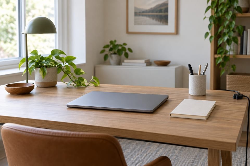 Como organizar a mesa do home office