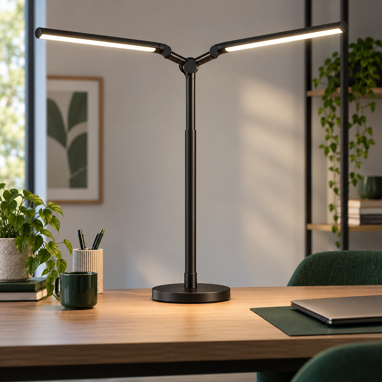 Luminária LED de Mesa, 64cm, Luz Dupla, Proteção Ocular